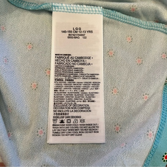 Levi’s Jeans Girls Floral Print Round Neck Short Sleeve Top - Picture 5 of 6